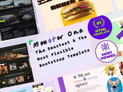 Multipurpose monsterOne v 1.0- #1 HTML Bootstrap Website Template