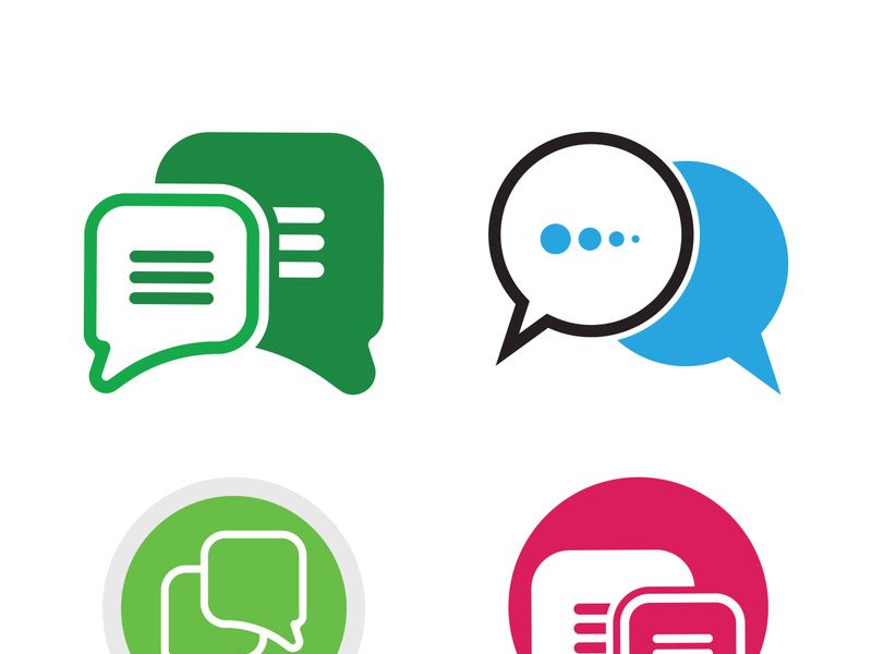 message bubble logo and symbol speech icon illustration
