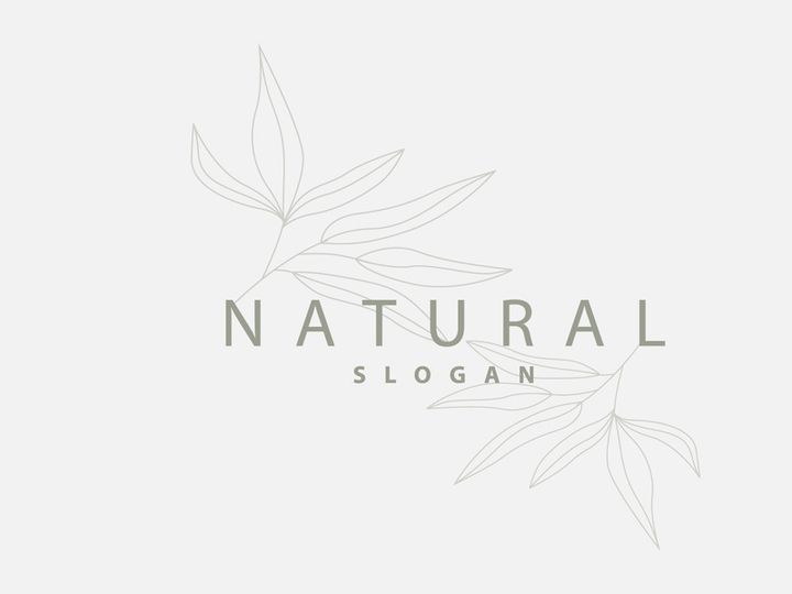 Leaf Line Logo, Beautiful Hand Drawn Design