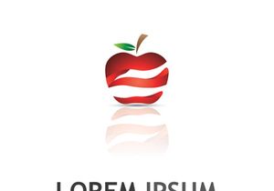 Colorful apple fruit logo design.