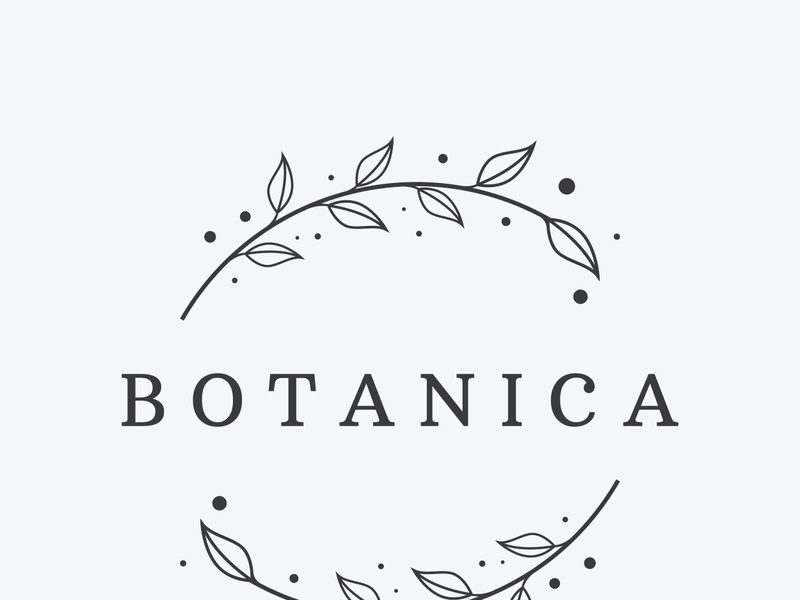 Hand drawn natural organic botanical feminine delicate logo for florist, wedding, badge, photographer and beauty.