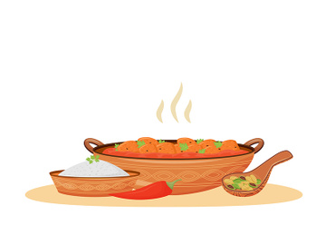 Hot butter chicken cartoon vector illustration preview picture