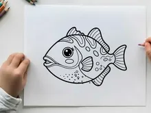 Cute cartoon fish swimming vector illustration flat design