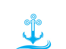 Anchor logo icon boat ship marine navy design vector