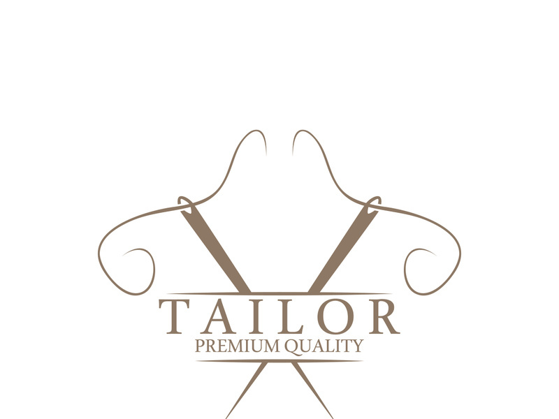 Tailor logo icon illustration template combination of buttons for clothes, thread and sewing machine, for clothing product design