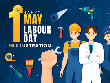 16 Happy Labor Day Vector Illustration preview picture