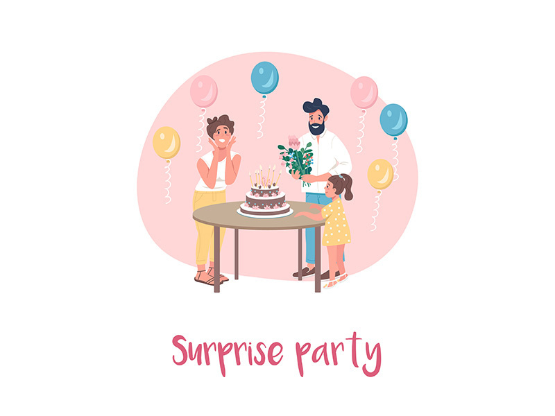 Birthday celebration 2D vector web banner, poster