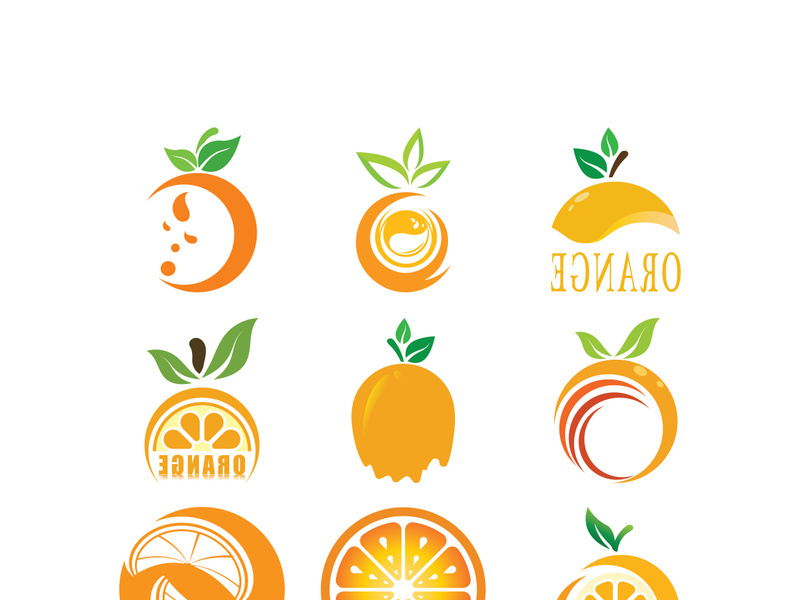 Orange logo design vector icon illustration design