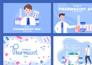 15 World Pharmacists Day Vector Illustration