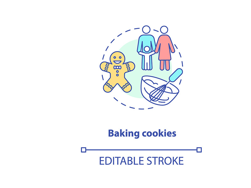 Baking cookies concept icon