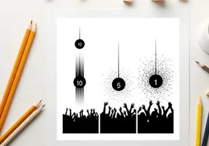 Countdown to event with crowd silhouette and exploding numbers