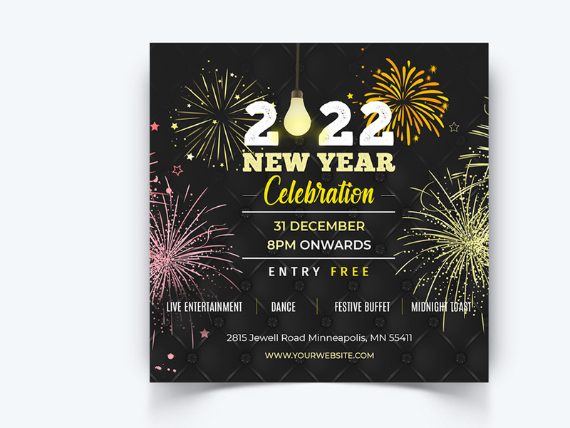 New Year Social Media Instagram Posts Template (EPS)