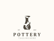 Pottery logo design handmade, creative traditional mug craft concept inspiration nature workshop