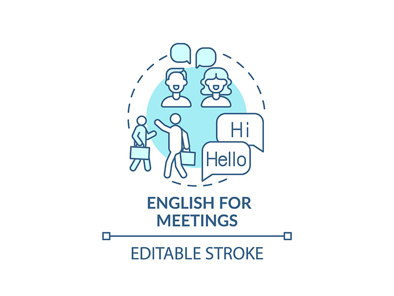 English for meetings concept icon