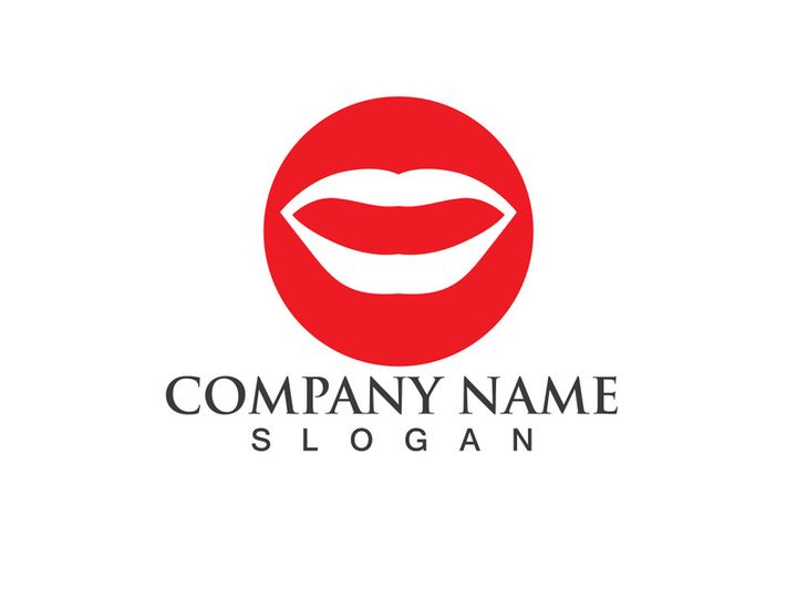 Lips woman logo and symbol vector