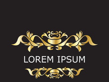 Gold luxury floral vintage monogram decorative logo template