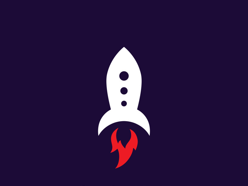Creative and modern rocket logo,starship launch template.