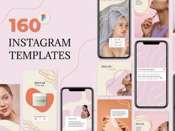 Instagram Beauty Blogger Template Canva Figma preview picture