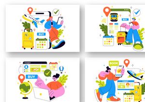 10 Online Ticket Travel Illustration