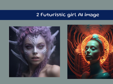 Futuristic girl AI image preview picture