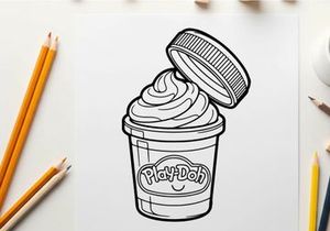Play-Doh whipped cream cup vector illustration flat design