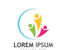 Community of people logo design with creative idea.
