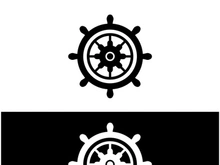 The cruise logo,ship steering logo, boat, yacht, rope, maritime, anchor. Logo for business, sailor, sailing, tourism