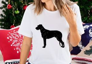 Black Great Dane dog standing silhouette isolated on white background