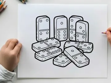 Domino tiles falling flat design vector illustration preview picture