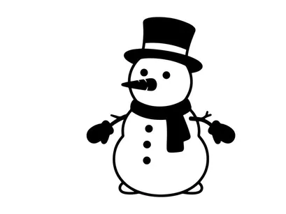 Cute Snowman with Top Hat and Scarf for Winter Holiday Decor
