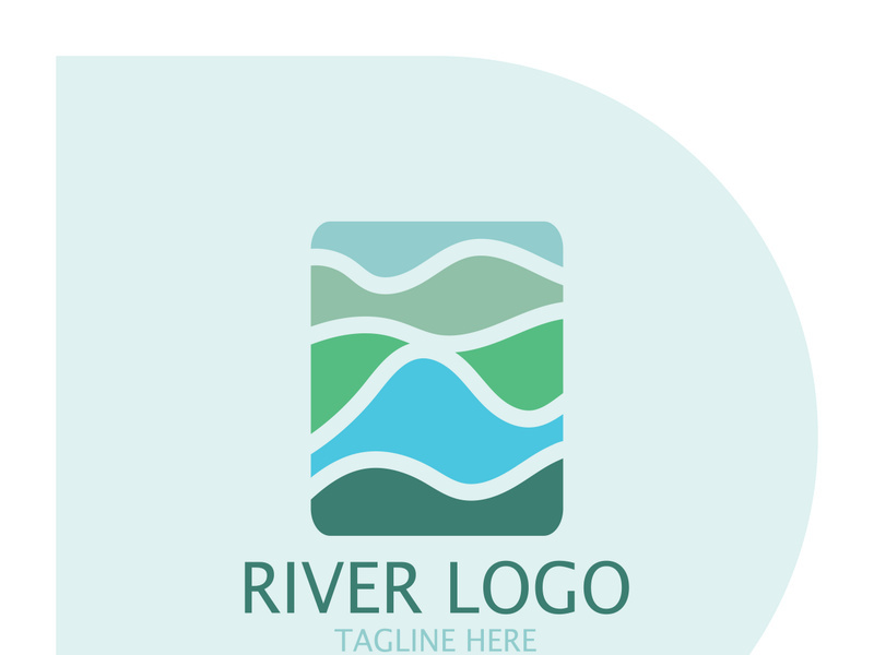 River Logo vector icon illustration design template