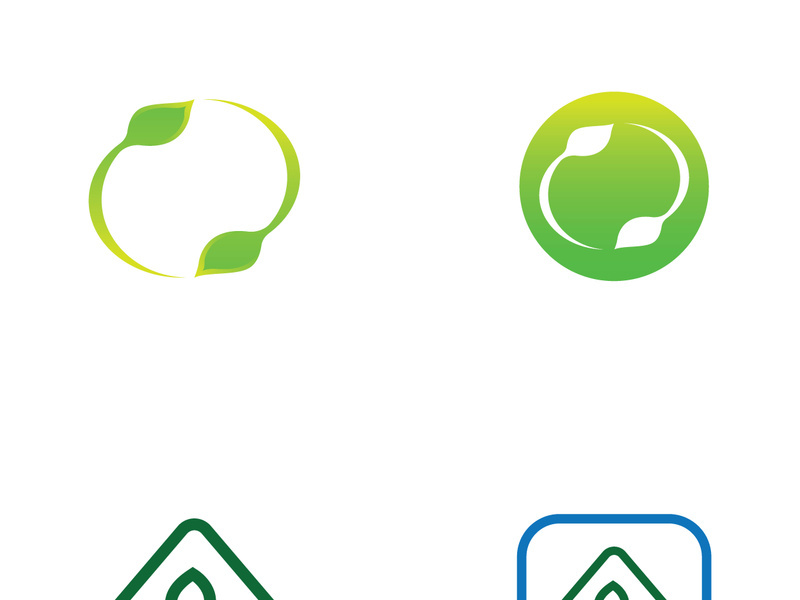Natural green leaf logo.