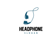 Headset Logo Design Simple Headset Gamer Illustration Template