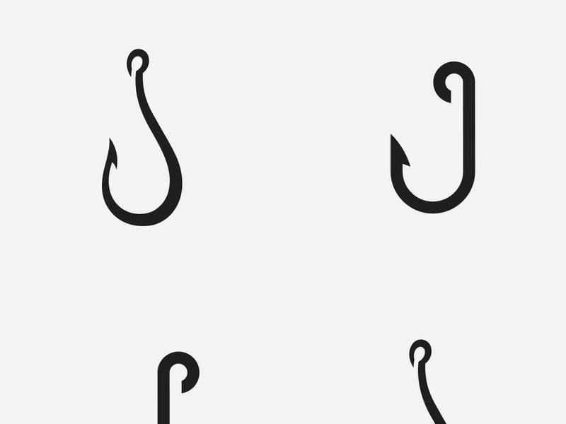 fishing hook logo design concept template