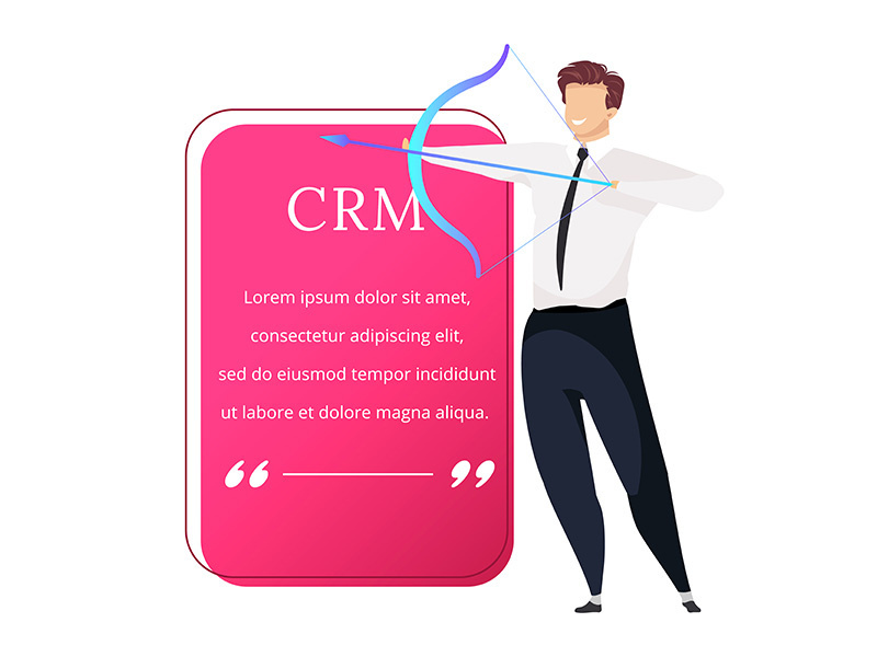 CRM flat color vector character quote