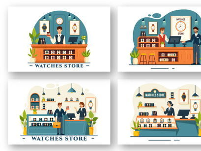 10 Watches Store Illustration