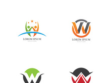 W Letter Logo Template vector illustration design