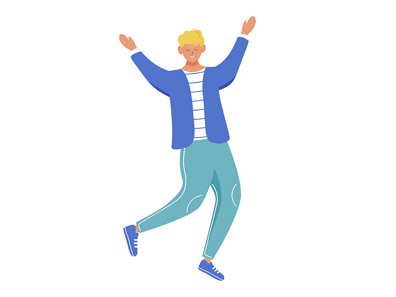 Happy man flat vector illustration