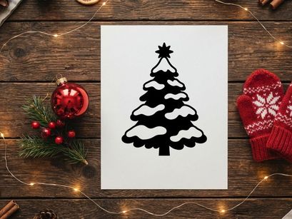 Stylized Christmas Tree Silhouette for Holiday Celebrations