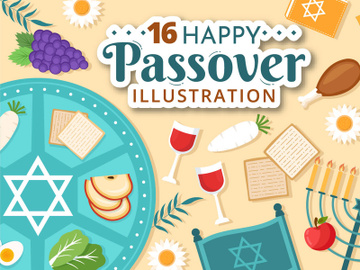 16 Happy Passover Jewish Holiday Illustration preview picture