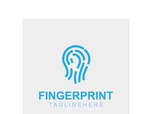 Fingerprint technology Logo Security system element symbol biometric template