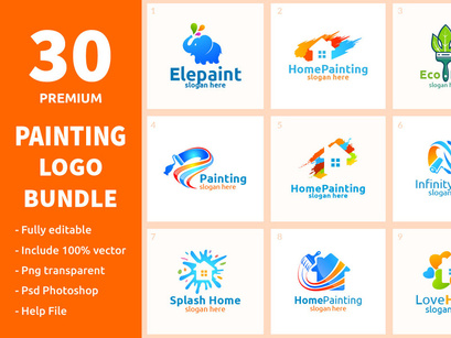 30 Painting Logo Bundle