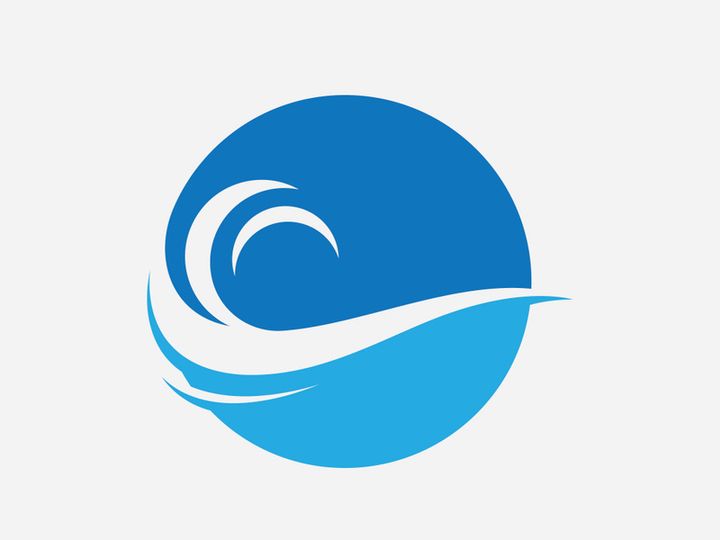 Blue Wave Logo Vector.  wAter wave illustration template design