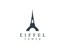 Eiffel Tower building logo design with a creative concept.