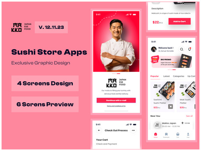 Sushi Japanese Store App UI Kits