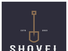Shovel logo for agriculture, excavation,building, mining foundation. gardening vector set design with leaves