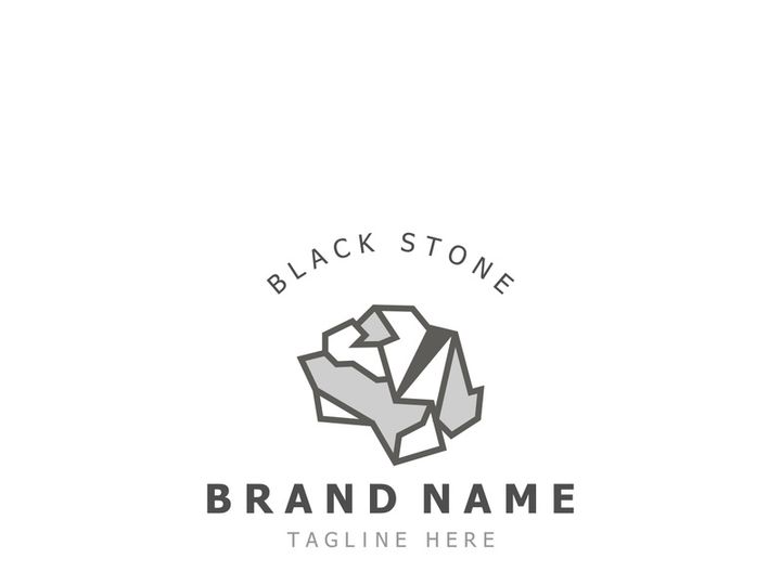 Stone logo template design simple elegant product brand natural element