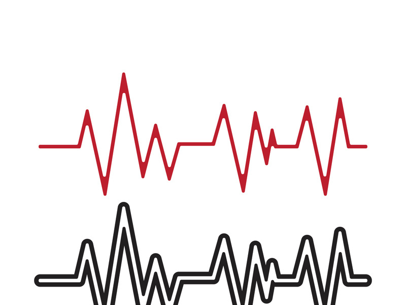 Heart beat pulse line hospital logo