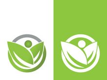 Logos of green tree leaf ecology nature element vector