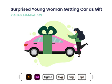 Woman getting car as gift preview picture